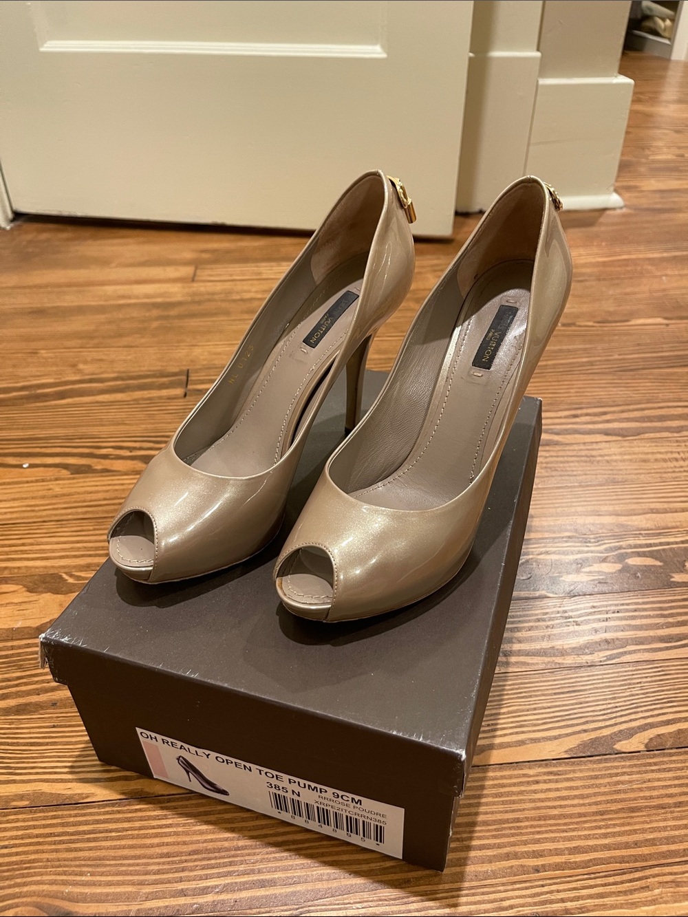 Louis Vuitton Women's Nude Oh Really Open Peep-Toe High Heel Pumps